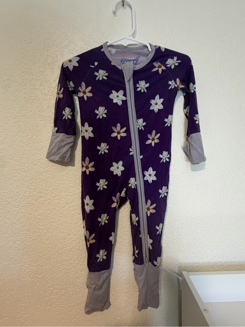 Dragonfly Dreams Purple Flower Floral Bamboo One Piece Sleeper 3-6 Months